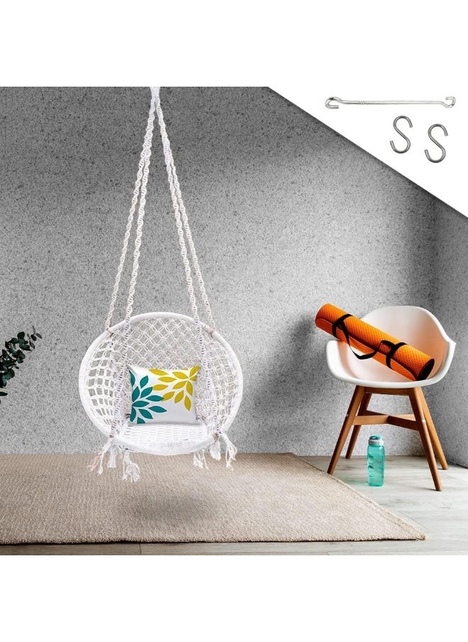 Generic Store Home Swing for Adults & Kids | Suitable for Living Room, Balcony, and Outdoor | Capacity Upto 120 Kgs | Includes Free Hanging Accessories | Handmade Swing with Premium Cotton Rope  - Image 4