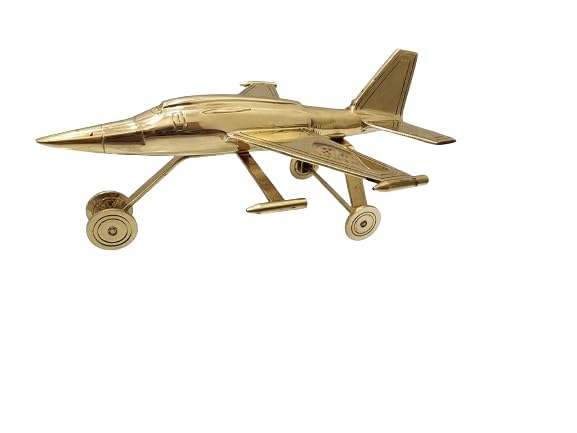 BHAVIKA DECOR BHAVIKA DECOR Brass Jet Plane Vintage Aeroplane Table Top Decorative Showpiece Antique Tabletop Miniature Statue Decor Item Gift and Collectible Glossy and Shiny Finish  - Image 1