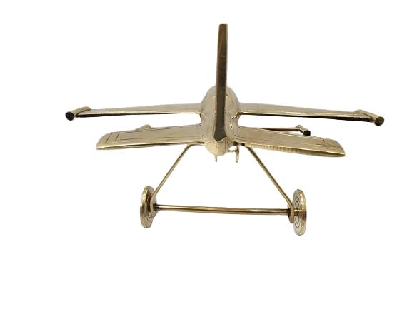 BHAVIKA DECOR BHAVIKA DECOR Brass Jet Plane Vintage Aeroplane Table Top Decorative Showpiece Antique Tabletop Miniature Statue Decor Item Gift and Collectible Glossy and Shiny Finish  - Image 2