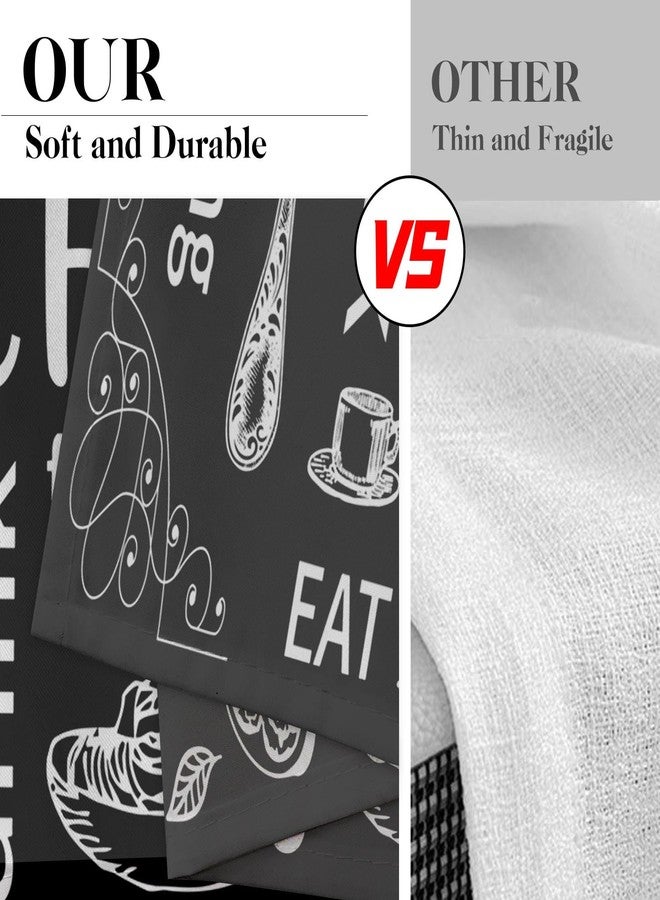 Tayney Farmhouse Chef Kitchen Window Curtains Valance and Tier Set 36 Inch, Modern Doodle Abstract Black Art Rod Pocket Short Tier Curtain for Bathroom, Funny Cafe Drapes for Kitchen Decor - Image 5