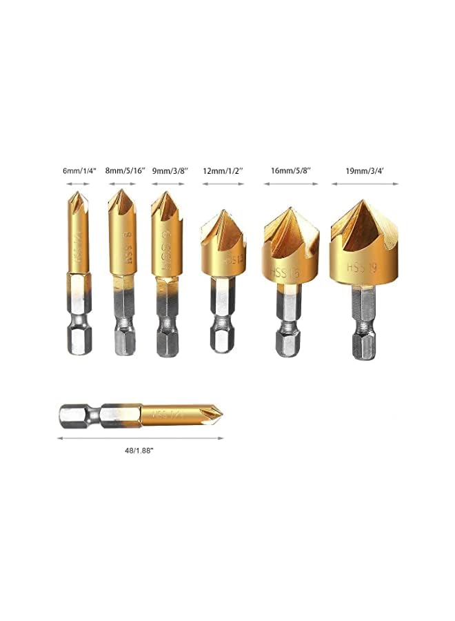 PROMASS Pcs Countersink Drill Bit Set For Wood Quick Change Bit 6mm-19mm  - Image 2