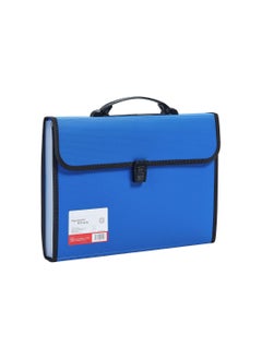 Legal Size 13 Pocket Accordian File Organizer Expanding File Folder for FC A4 Paper, Briefcase File Case with Durable Handle & Buckle Closure for School Home & Business (Blue)