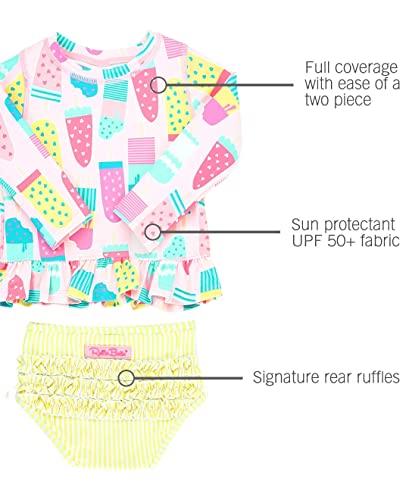RuffleButts بيكيني رافل باتس بتصميم آيس كريم سوشيال بأكمام طويلة وحافة رافل - 3T - Image 3