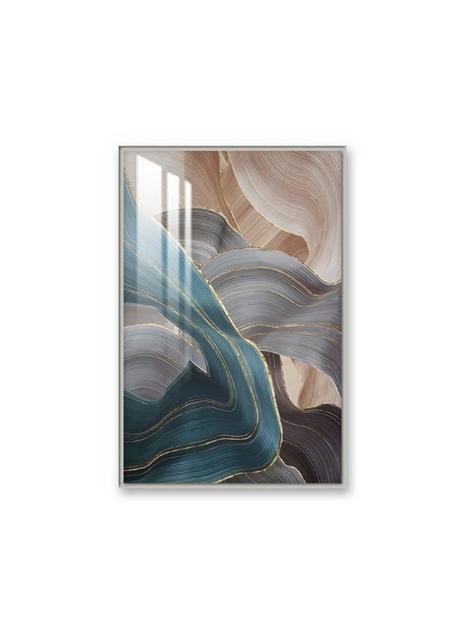 ماركتنا لوحة جدارية120×80سم مع برواز فضي وطبقة اكريلك شفاف بتصميم تجريدي - Image 2