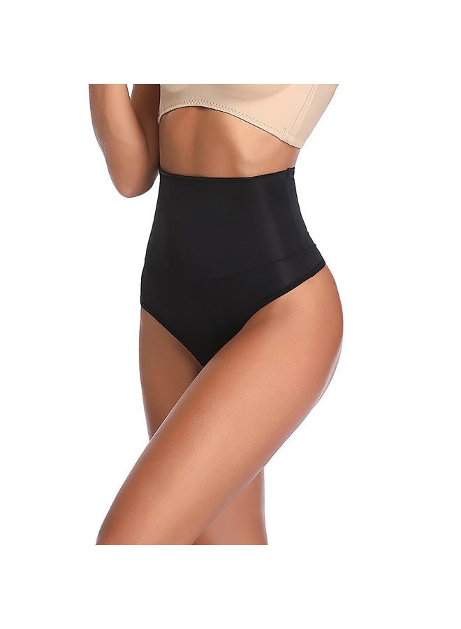 JOYSHAPER High Waist Shapewear Thong for Women Tummy Control Underwear Body Shaper Thong Waist Cincher Girdle Panties, Black-new, S - Image 1
