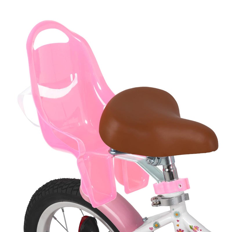 JOYSTAR 12 Inch Kids Bike Little Daisy Girls Bike with Training Wheels Doll Bike Seat Basket & Streamers Princess Kids Bicycle for Girls Toddler of 2-4 Years Toddler Bikes White - Image 5