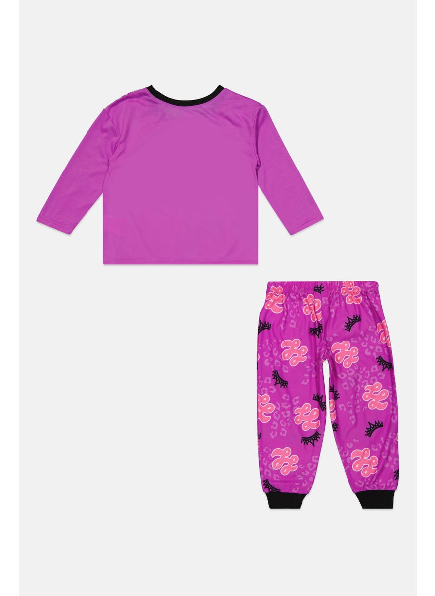 nickelodeon - Toddlers Girl 2 Piece Graphic Print Top And Bottom Pajamas, Purple Combo - Image 1