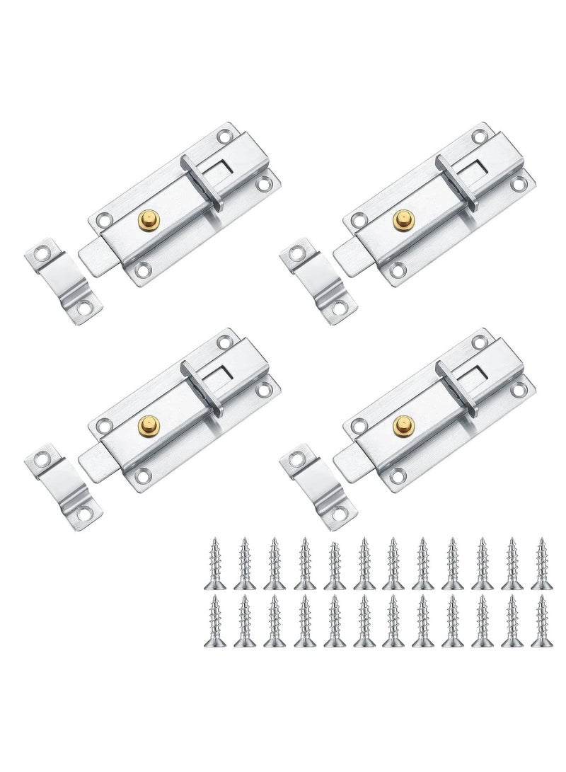 4 Inch Door Locks PCS Garden Gate Stainless Steel Latches Bolt Lock Latch Barrel Sliding with Padlock Hole for Wooden Gates Shed  - Image 1