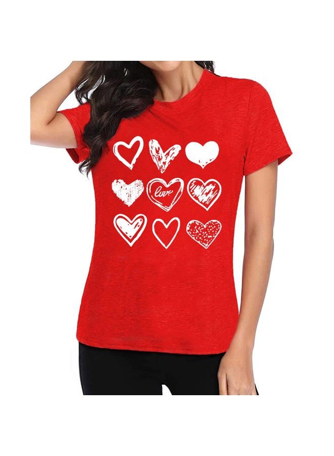 Prelike Powers Valentines Shirts for Women Leopard Plaid Love Heart Graphic T Shirt Heart Tees Top for Her, Red3, XXL - Image 4