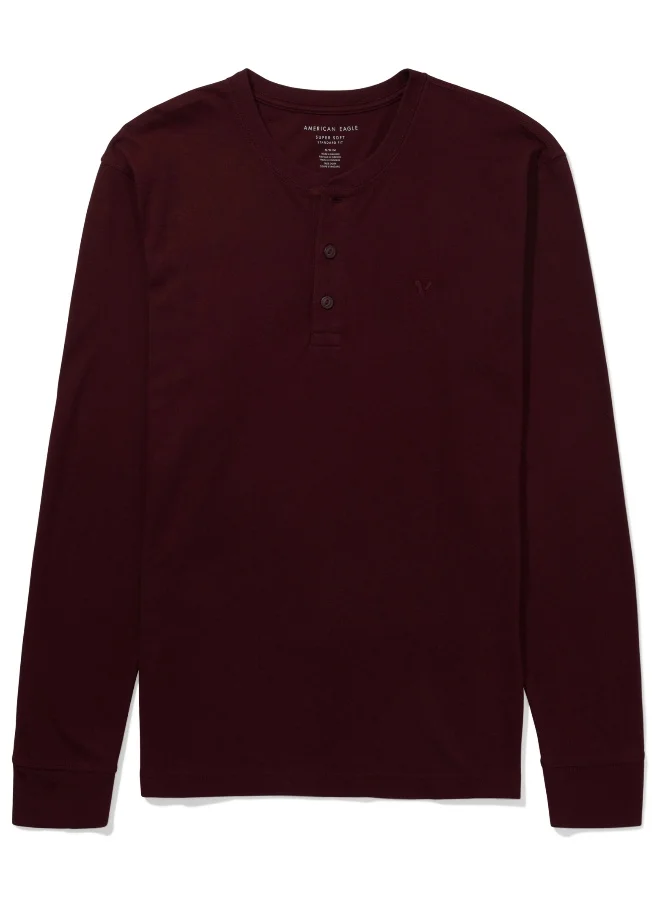 امريكان ايجل AE Long-Sleeve Henley T-Shirt