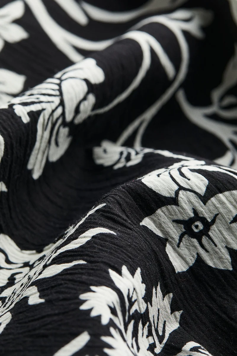 H&M Floral Print Ruched Waist Dress