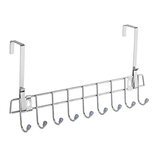 XML Over The Door Hook Organizer Hanger for Coat Clothes Towels Scarfs and Office Home and Kitchen Bathroom Stainless Steel No Drill Pack of 1