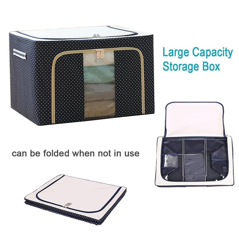 LOGAN INFOTECH LOGAN INFOTECH Foldable Collapsible Large 66L Garment Storage Bag for Wardrobe Cloth Organizer Clothes Box Saree Cover Dress Organiser  - Image 2