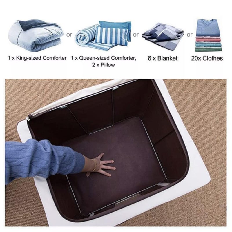 LOGAN INFOTECH LOGAN INFOTECH Foldable Collapsible Large 66L Garment Storage Bag for Wardrobe Cloth Organizer Clothes Box Saree Cover Dress Organiser  - Image 4