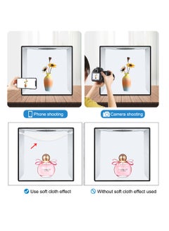 PULUZ 15.8 inch Foldable Portable Photography Shooting Box,USB Photo Lighting Studio with 3 Modes Dual Color Temperature Ring Light and 12 Color Backdrops  - Image 2