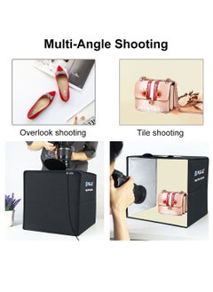 PULUZ 15.8 inch Foldable Portable Photography Shooting Box,USB Photo Lighting Studio with 3 Modes Dual Color Temperature Ring Light and 12 Color Backdrops  - Image 5