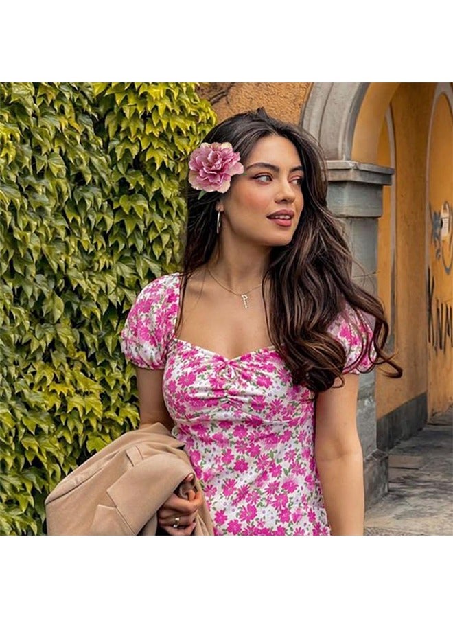 Beyond 4 Pcs Hawaiian Flower Hair Clips, Rose Hair Clips Hair Barrettes, Hair Accessories for Vacation Beach Party (Colorful) - Image 3