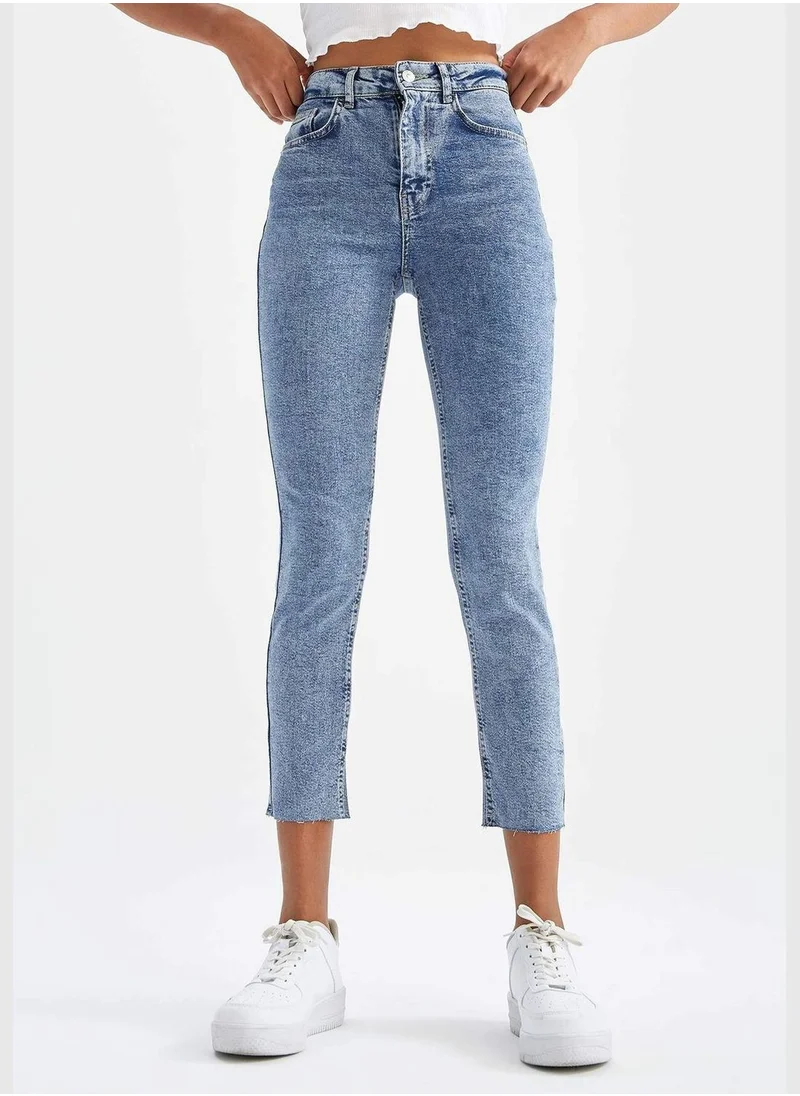 DeFacto Slim Fit High Waisted Crop Jeans