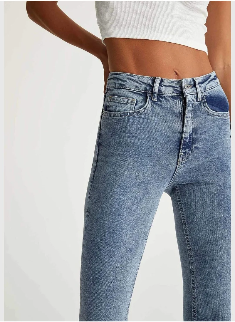 DeFacto Slim Fit High Waisted Crop Jeans