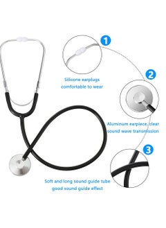 KIIUMI Basic Medical Stethoscope Professional Single Stethoscope， Portable Medical Single Head Stethoscope，Black Tube，HM-110  - Image 3