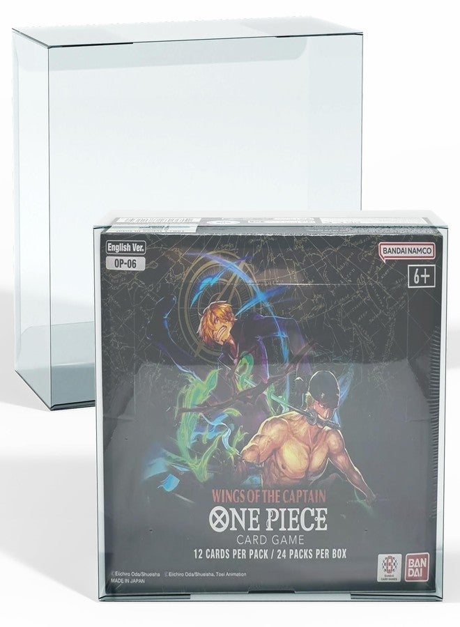 ايفورترو واقي علبة عرض EVORETRO متوافق مع صندوق معزز لعبة One Piece TCG (الإنجليزية OP04 OP05 OP06) - بلاستيك PET شفاف بسمك 0.40 مم لحماية صندوق معزز لعبة One Piece (عبوة من 5 قطع) - Image 1