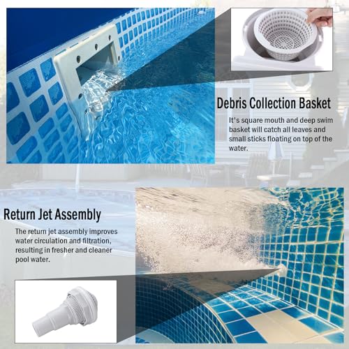 Kefly Above Ground Pools Skimmer with Accessories, Thru-Wall Skim Compatible with All Standard Pool Wall Cutouts - Image 4