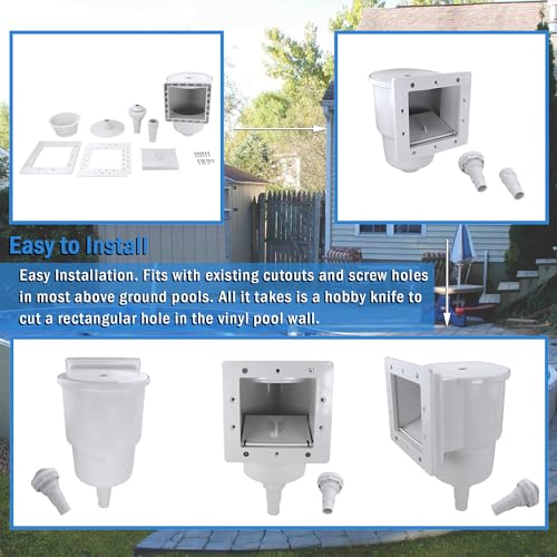 Kefly Above Ground Pools Skimmer with Accessories, Thru-Wall Skim Compatible with All Standard Pool Wall Cutouts - Image 5