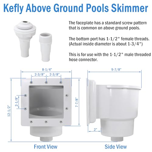 Kefly Above Ground Pools Skimmer with Accessories, Thru-Wall Skim Compatible with All Standard Pool Wall Cutouts - Image 3