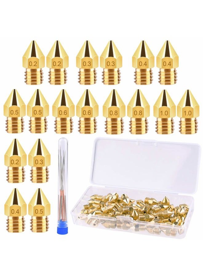 Tuparka 70Pcs 3D Printer Nozzle Kit MK8 Extruder Nozzles Brass Print Head 0.2mm, 0.3mm, 0.4mm, 0.5mm, 0.6mm, 0.8mm, 1.0mm with Storage Box Compatible with 3D Printer Makerbot Creality CR-10 Ender 3 5 - Image 1