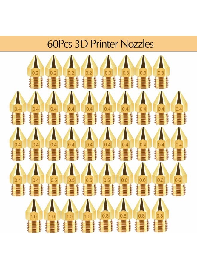 Tuparka 70Pcs 3D Printer Nozzle Kit MK8 Extruder Nozzles Brass Print Head 0.2mm, 0.3mm, 0.4mm, 0.5mm, 0.6mm, 0.8mm, 1.0mm with Storage Box Compatible with 3D Printer Makerbot Creality CR-10 Ender 3 5 - Image 2