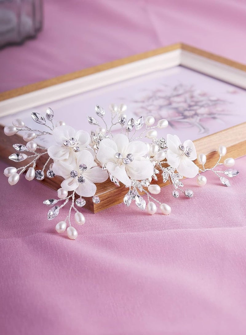 KASTWAVE Bride Wedding Hair Comb, Flower Women Side Hair Clips Wedding Accessories for Brides and Girls - Image 5