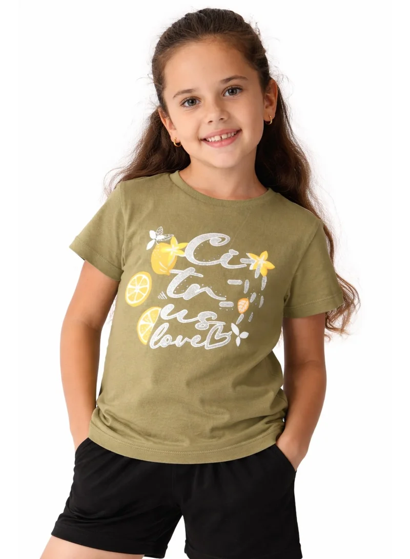 URBASY Urbasy Kids Printed olive Round Neck fashion T-shirt
