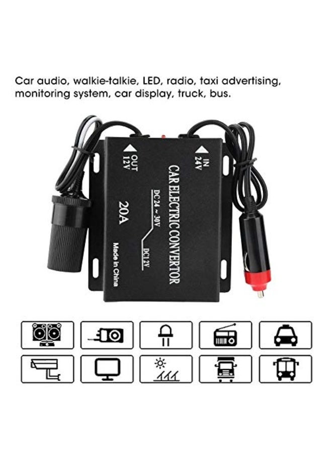 Step-Down Power Supply, 24 Volt to 12 Volt 20 Amp Automotive Power Adapter - Image 3