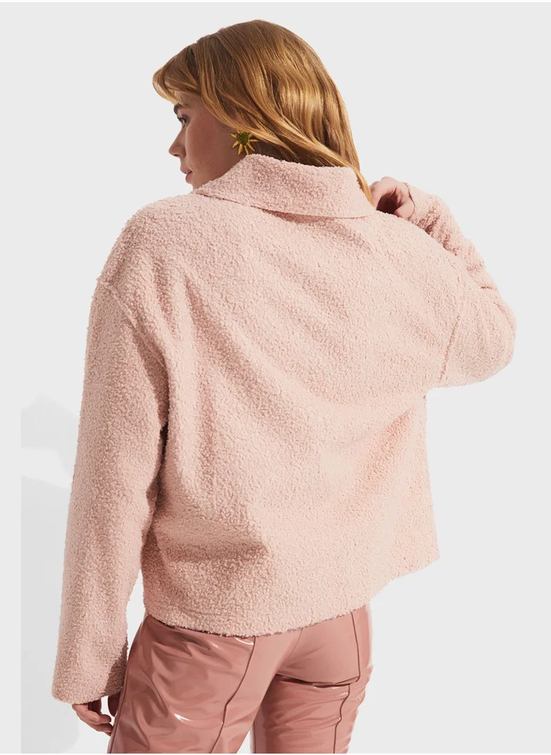 جون Button Detail Textured Jacket