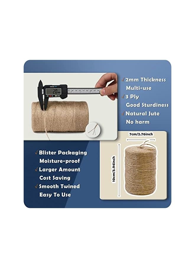 The Bros 328 Feet 2MM Natural Cotton String for Crafts,Gift Wrapping Twine,Arts & Crafts, Home Decor, Gift Packaging (brown)  - Image 2