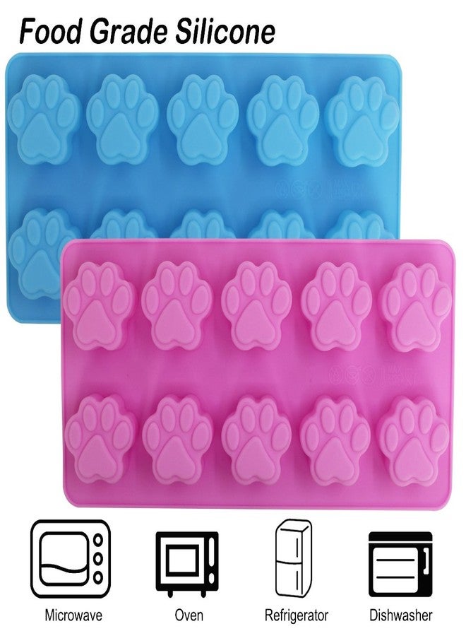 DaKuan 4-Pack Food Grade Silicone Paw Print Mold | Reusable Pet Ice Candy Chocolate Bakery Molds | Oven, Freezer & Dishwasher Safe - Image 2