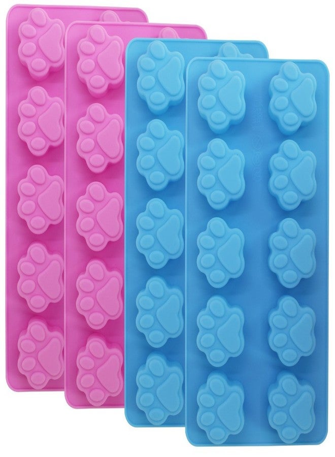 DaKuan 4-Pack Food Grade Silicone Paw Print Mold | Reusable Pet Ice Candy Chocolate Bakery Molds | Oven, Freezer & Dishwasher Safe - Image 1