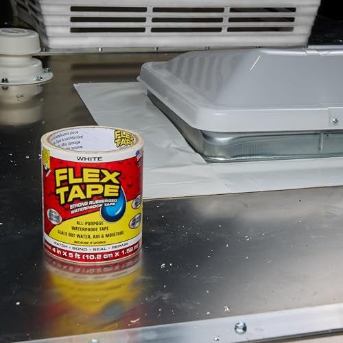 Flex Seal Flex Tape Original Thick Flexible Rubberized Waterproof Tape Seal and Patch Leaks Works Underwater Indoor Outdoor Home RV Roof Plumbing and Pool Repairs White 4 in x 5 ft Pack of 2 - Image 3
