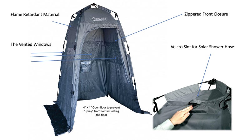 Cleanwaste Spacious Portable Privacy Tent for Outdoor Showers, Changing Room & Compatible for Cleanwaste Camping Toilet - Surfing, Beach, Hiking, Ice Fishing & More - 6 ½ Ft. Tall with 4”x4”of FloorSpace - Image 2