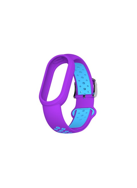 Suitable For Mi Bracelet 8 Two-color Silver Buckle Strap Smart Bracelet Nike Two-color Silicone Mi Bracelet 8-Color:Purplish Blue