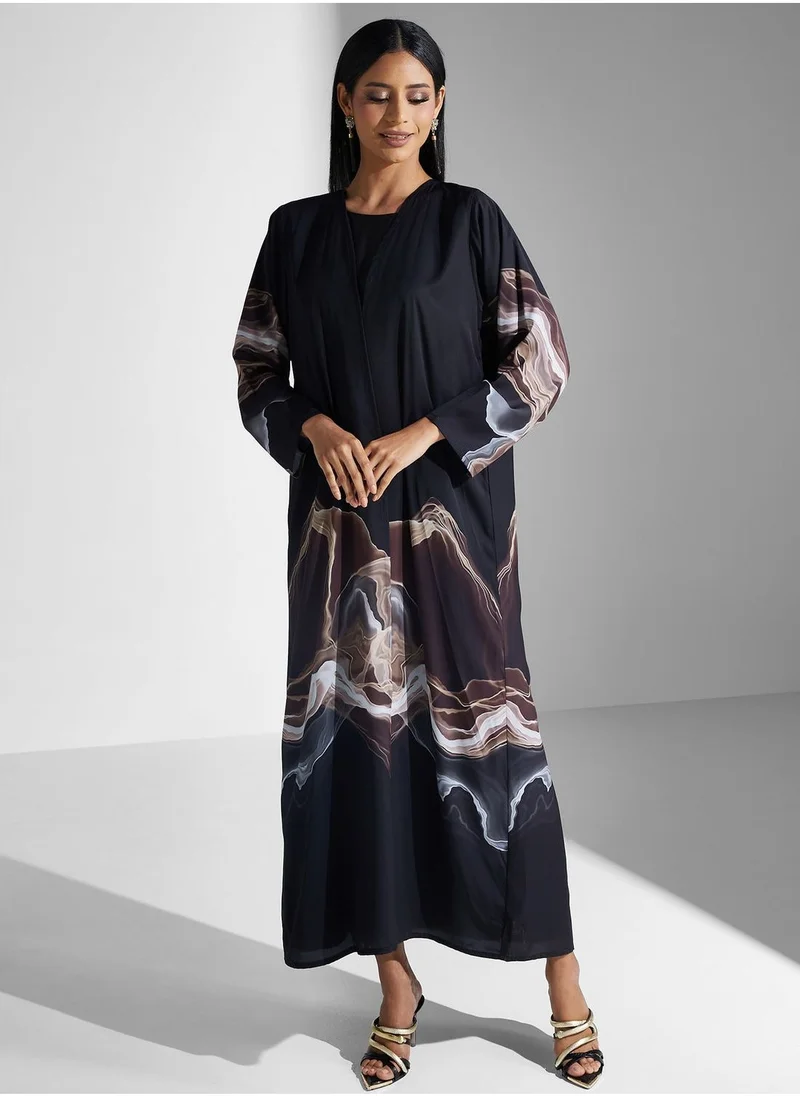 Meem by Mariyah Printed Abaya