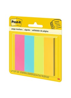Post It Post-it Page Markers, Assorted Colors, 1 in x 3 in, 50 Sheets/Pad, 4 Pads/Pack  671-4AF  - Image 2