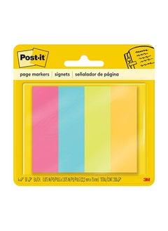 Post It Post-it Page Markers, Assorted Colors, 1 in x 3 in, 50 Sheets/Pad, 4 Pads/Pack  671-4AF  - Image 4