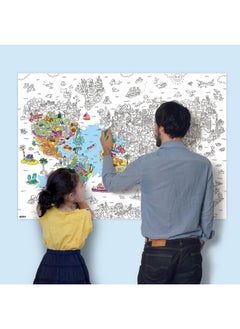 omY Giant Coloring Poster, Atlas, Around The World, 40 X 28 Inches, Creative Play And Fun For Kids And Adults  - Image 4