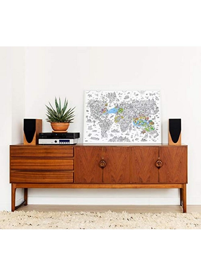 omY Giant Coloring Poster, Atlas, Around The World, 40 X 28 Inches, Creative Play And Fun For Kids And Adults  - Image 3