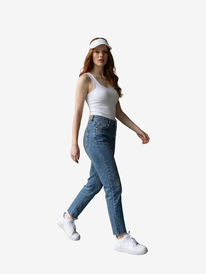 ماي فاشن MY FASHION High Waist Skinny Leg Denim Pants