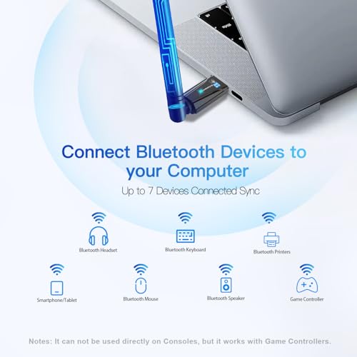 Krisnorey 2-in-1 Wi-Fi 6 Bluetooth 5.4 USB Adapter for PC Laptop, 5dBi High Gain AX900 2.4G/5GHz Wireless WiFi Network Dongle Auto-Driver for Windows 11 10 Desktop, Plug n Pair Headset, Keyboard, Mice - Image 3