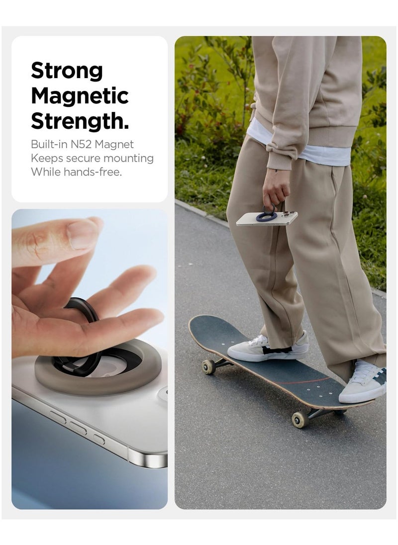 Spigen Nano Pop MagFit Magnetic Silicone Phone Grip Adjustable Holder Ring Kickstand compatible with MagSafe Case & iPhone 16 Pro Max, 16 Pro, 16 Plus, 15/14/13/12 series - Truffle Gray  - Image 4
