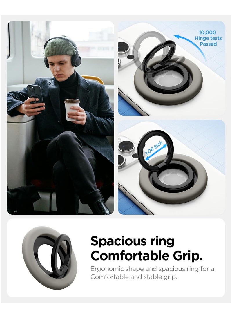 Spigen Nano Pop MagFit Magnetic Silicone Phone Grip Adjustable Holder Ring Kickstand compatible with MagSafe Case & iPhone 16 Pro Max, 16 Pro, 16 Plus, 15/14/13/12 series - Truffle Gray  - Image 3