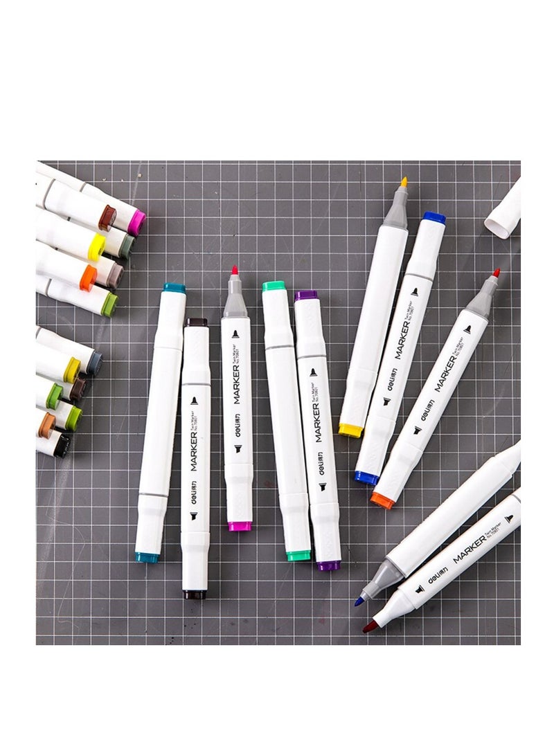 Deli 48 قطعة من أقلام الرسم المزدوجة الجوانب متعددة الألوان - Image 3